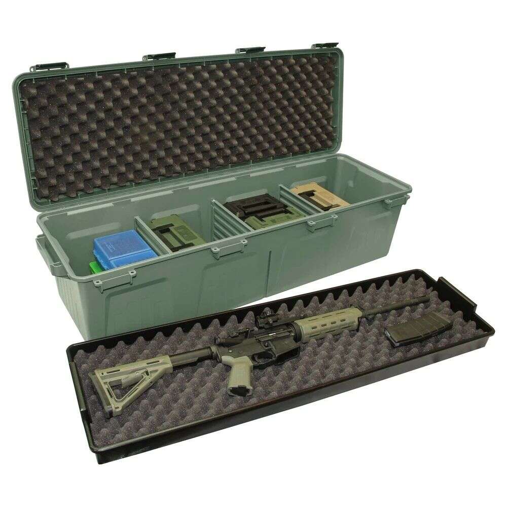 Misc. Accessories MTM Case Gard Ready Series Rifle Crate 39inch Tactical - Wheeled with Divided Storage -  Army Green